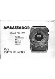 Fodor Ambassador DeLuxe NE-200 manual. Camera Instructions.